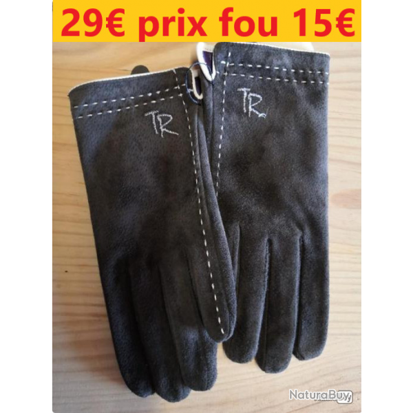 GANTS PEAU  MARRON FONC     LG00757-6.5