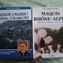 2 Livres :massacre à Malmeidy de G.Cuppens (Heimdal)et maquis Rhone Alpes de jp.Bernier (lavauzelle)