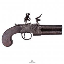 PISTOLET À SILEX DOUBLE-CANON SUPEROSÉS