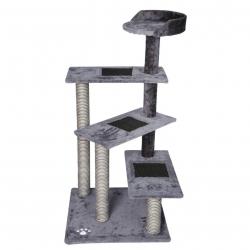 Arbre à chat 100 cm corde sisal bicolore griffoir grattoir jeux gris et gris clair 16_0000002