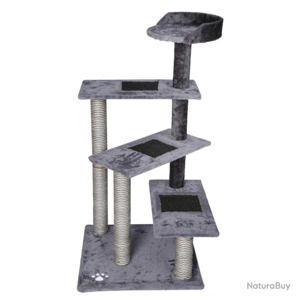 Arbre  chat 100 cm corde sisal bicolore griffoir grattoir jeux gris et gris clair 16_0000002