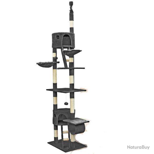 Arbre  chat plafond corde en sisal griffoir grattoir XXL escalade gris fonc 16_0000019