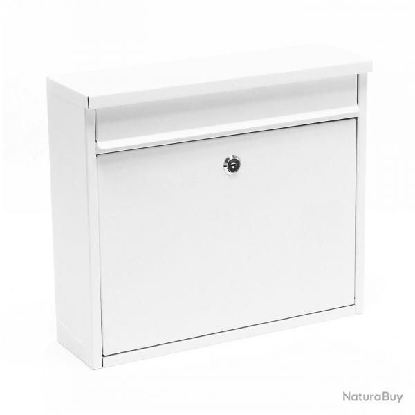 Boite aux lettres design boite postale murale design 32 x 36 x 11,5 cm blanc 16_0000060