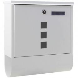 Boite aux lettres design avec porte-journaux pour montage au mur courrier 30,5 x 9,6 x 33,5 cm blan
