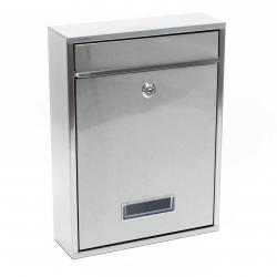 Boite aux lettres design boite postale murale acier inoxydable argenté 16_0000058