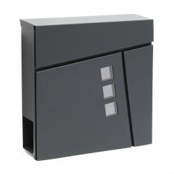 Boite aux lettres design compartiment journal magazine acier galvanisé anthracite 16_0000100