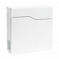 Boite aux lettres design blanche fixation murale porte journal revues acier galvanisé 37 x 37 x 10,