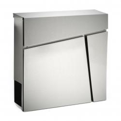 Boite aux lettres design compartiment journaux poste acier inoxydable argenté 16_0000095