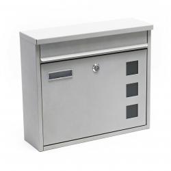 Boite aux lettres design murale design acier galvanisé argenté 16_0000076