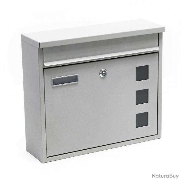 Boite aux lettres design murale design acier galvanis argent 16_0000076