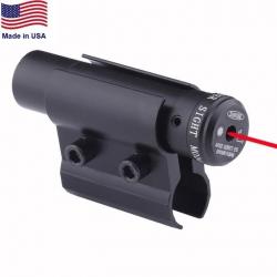 Pointeur Laser de Canon Rouge - Portée 100M - Réglage Dérive et Hauteur - Max Calibre 12 Tactique