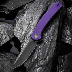 Couteau CIVIVI Mini Asticus Purple Lame Acier 10Cr15CoMoV Manche G10 IKBS Clip CIVC19026B4