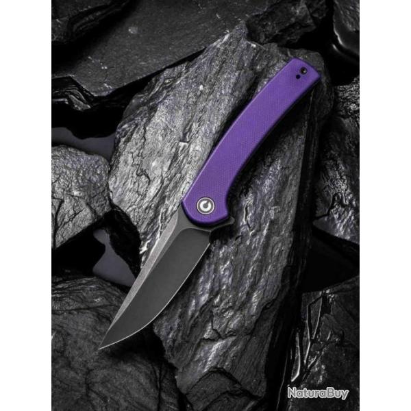 Couteau CIVIVI Mini Asticus Purple Lame Acier 10Cr15CoMoV Manche G10 IKBS Clip CIVC19026B4