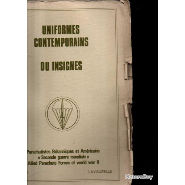 uniformes contemporains ou insignes , srie 1 parachutistes britanniques et amricains wwII tat