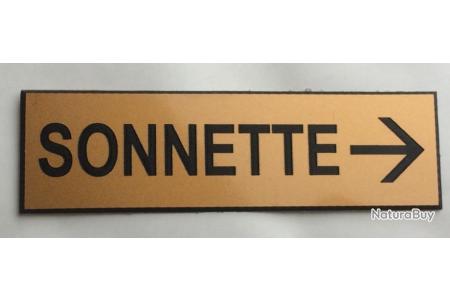 FLECHE   Format 29 x 100 mm plaque gravée SONNETTE 