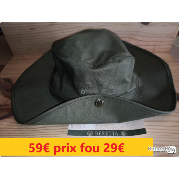 CHAPEAU SAFARI   BERETTA   VERT  T-M         BC121M