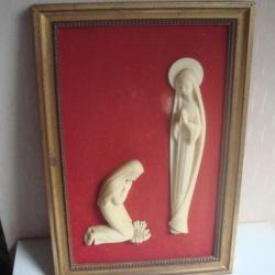 bas relief ancien, tableau 21 cm x 32 cm