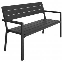 Banc de jardin pour 2 personnes utilisation en extérieur aluminium 129 cm gris 08_0000248