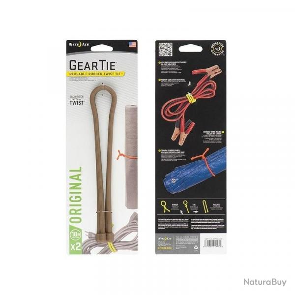 Nite Ize Gear Tie Reusable Rubber Twist Tie(TM) 45cm Coyote