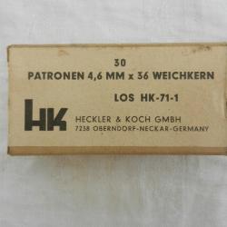 boîte carton VIDE munition 4,6mm x 36 LOS HK-71-1 - Heckler & Koch GMBH