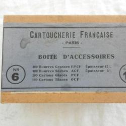 boîte VIDE d'accessoires pour cartouches de chasse-bourres-calibre 12 (Cartoucherie Française Paris)