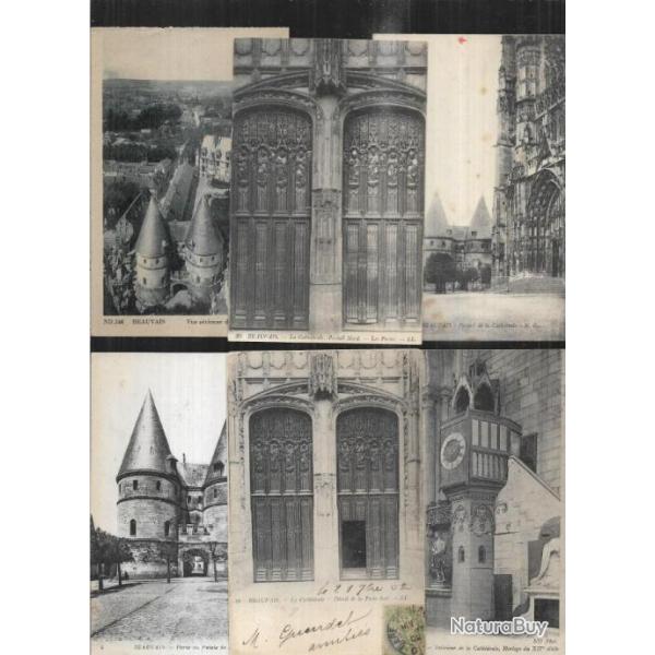 beauvais  oise lot cartes postales anciennes 26 cpa , ville , cathdrale , muse , rue d'amiens