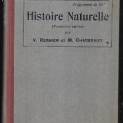 histoire naturelle par v.régnier et m.chadefaud programme de 1920