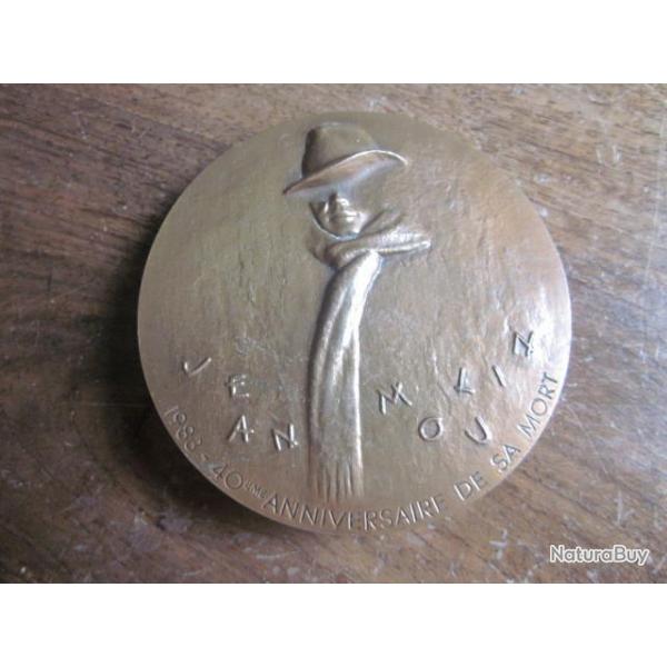 Mdaille en bronze Jean Moulin 39 45 seconde guerre mondiale , collection