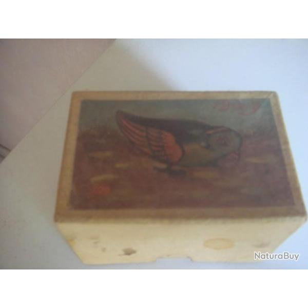 jouet ancien en fer blanc, oiseaux avec cl et boite d'origine