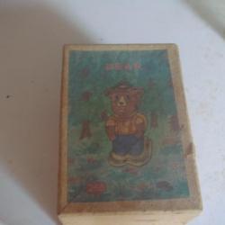 jouet ancien en fer blanc, ourson  avec clé et boite d'origine