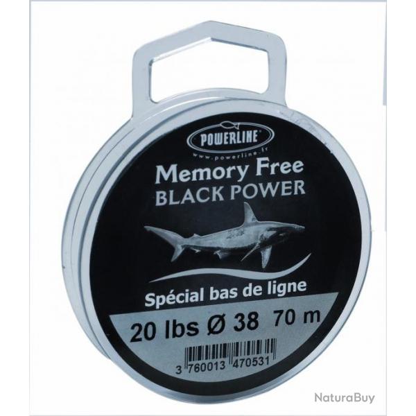 Nylon Memoryfree Noir 70m Powerline 0.47mm / 30lbs