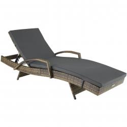 Bain de soleil transat meuble jardin 5 positions marron 08_0000227