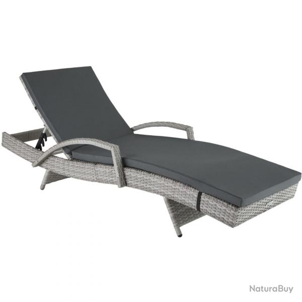 Bain de soleil transat meuble jardin 5 positions gris 08_0000226
