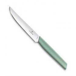 6 Couteaux à steak "Swiss Modern" 12 cm, Couleur vert pastel, Lame pleine [Victorinox]