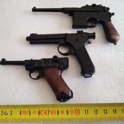 Pistolets mini répliques (Lot1) 3 unités Luger, Steyr et Mauser