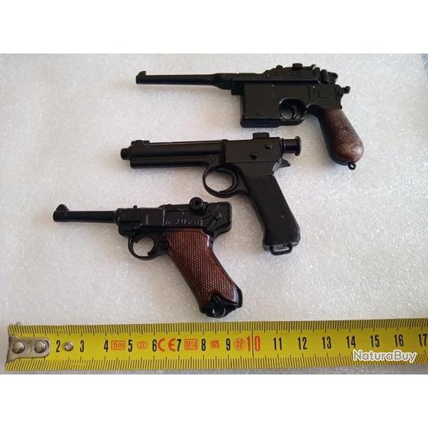 Pistolets mini rpliques (Lot1) 3 units Luger, Steyr et Mauser