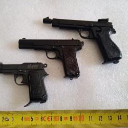 Pistolets mini répliques (Lot2) 3 unités Beretta, Tokarev et SIG
