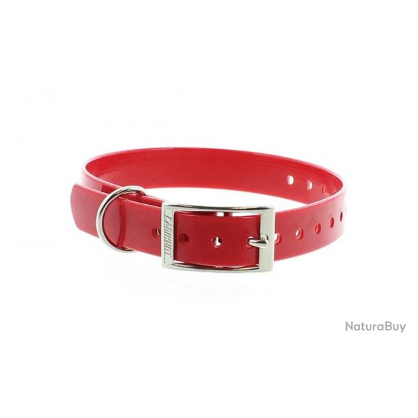Collier polyurthane largeur 19 mm rouge + gravure