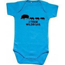 Body bébé bleu marcassins XTREM WILDBOAR-3-6 mois