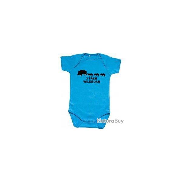 Body bb bleu marcassins XTREM WILDBOAR-3-6 mois