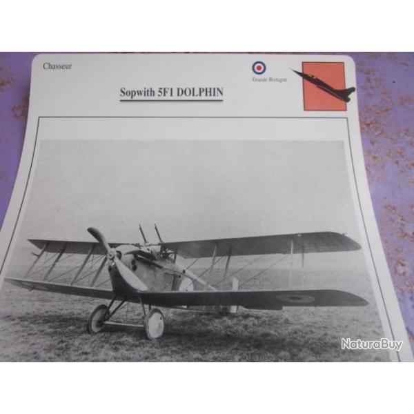 FICHE   AVIATION  TYPE CHASSEUR  /  SOPWITH 5F1  DOLPHIN    GB