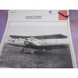 FICHE  AVIATION  TYPE CHASSEUR  /  SOPWITH  7F1  SNIPE