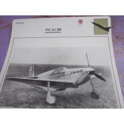 FICHE  AVIATION  TYPE CHASSEUR  /  SNCAO  200  / FRANCE