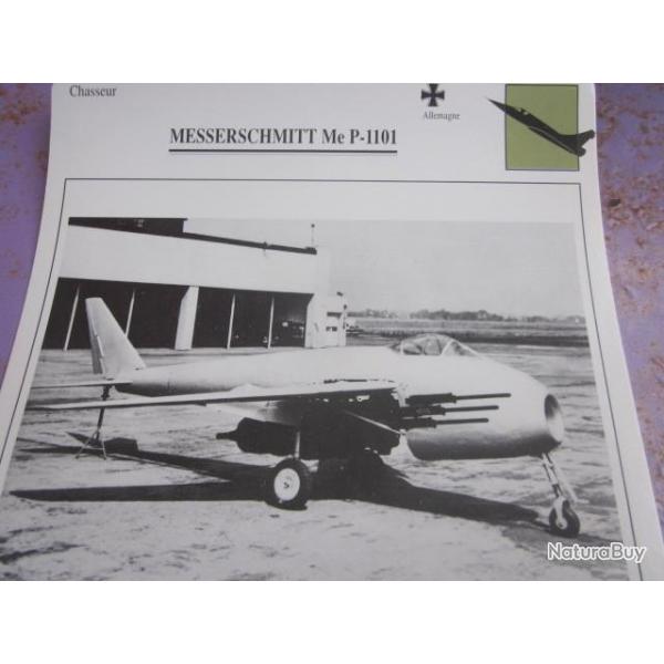 FICHE  AVIATION  TYPE CHASSEUR  /  MESSERSCHMITT  Me  P  1101 /   ALLEMAGNE