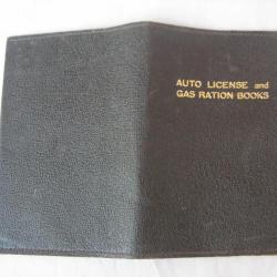 WW2 US ÉTUI "AUTO LICENSE" ET CARTE RESTRICTION "BASIC GASOLINE RATION " VIERGE AMÉRICAINE  RARE