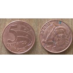 Bresil 5 Centavos 2003 Piece Reals Cruzeiros Centavo Amerique Sud