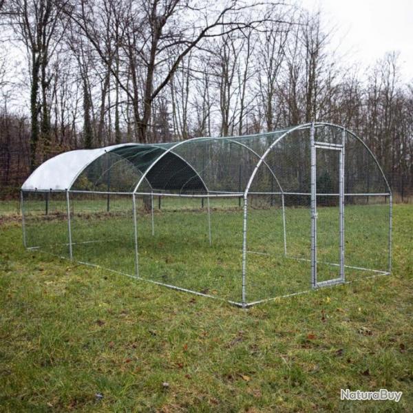 Poulailler 18m Enclos Parc 6x3x2m cage chat enclos chat chatiere voliere de jardin coq basse cour