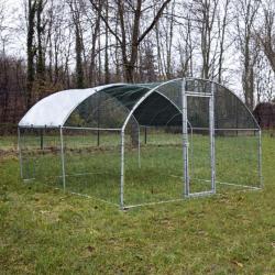 Poulailler 12m² Enclos Parc 4x3x2m cage chat enclos chat chatiere voliere de jardin coq basse cour