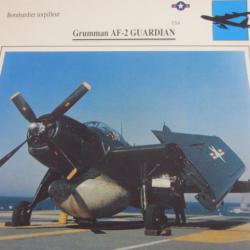FICHE  AVIATION  TYPE BOMBARDIER  TORPILLEUR     /   GRUMMAN  AF 2  GUARDIAN  USA