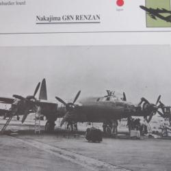 FICHE  AVIATION  TYPE BOMBARDIER  LOURD     /   NAKAJIMA G8N  RENZA   JAPON